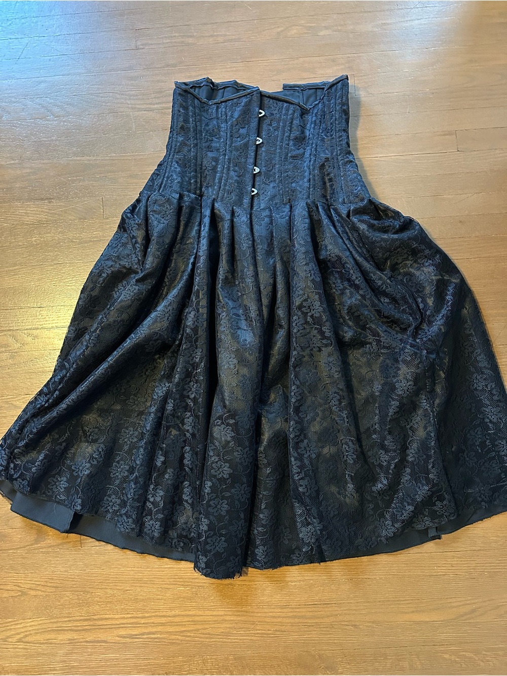 Orchard Corset Black Floral Jacquard Skirt
